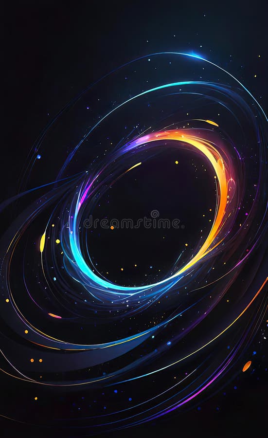 Fond abstract închis cu particule fine. element de proiectare cerc linii punctate strălucitoare. model punct modern stock illustration