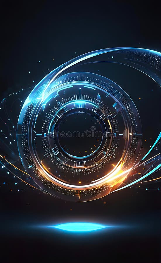 Fond abstract închis cu particule fine. element de proiectare cerc linii punctate strălucitoare. model punct modern royalty free illustration