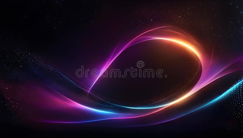 Fond abstract închis cu particule fine. element de proiectare cerc linii punctate strălucitoare. model punct modern royalty free illustration