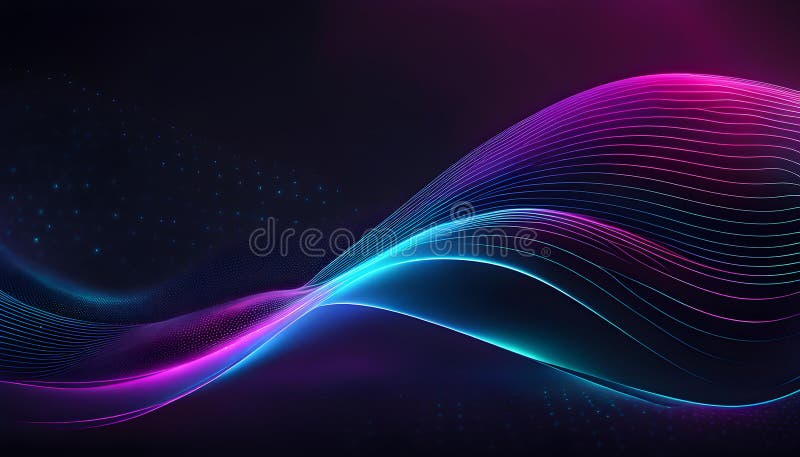 Fond abstract închis cu particule fine. element de proiectare cerc linii punctate strălucitoare. model punct modern stock illustration