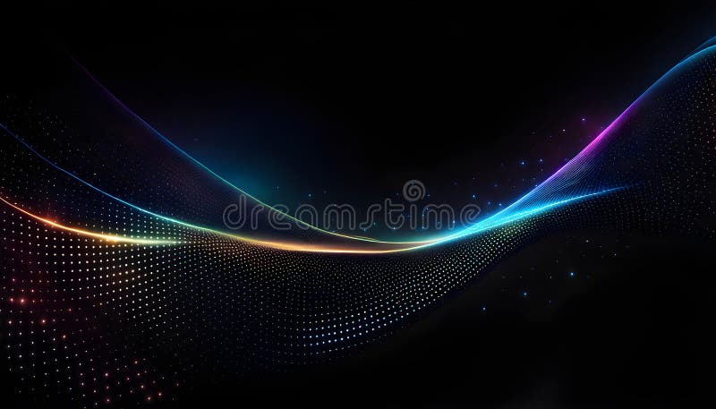 Fond abstract închis cu particule fine. element de proiectare cerc linii punctate strălucitoare. model punct modern royalty free illustration