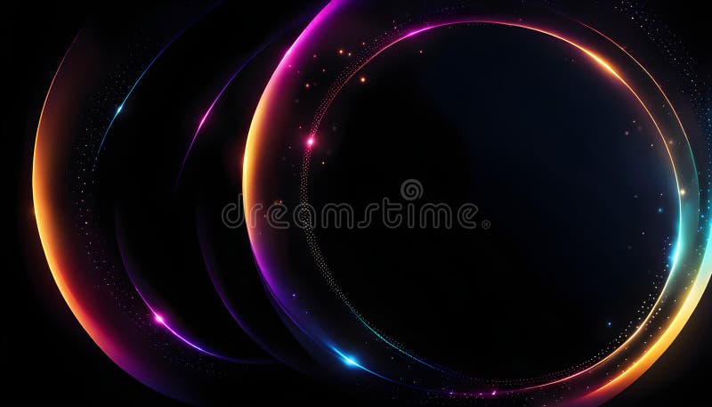 Fond abstract închis cu particule fine. element de proiectare cerc linii punctate strălucitoare. model punct modern stock illustration