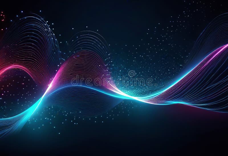 Fond abstract închis cu particule fine. element de proiectare cerc linii punctate strălucitoare. model punct modern royalty free illustration