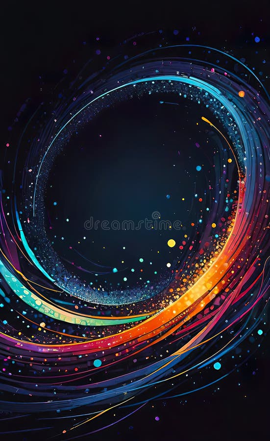 Fond abstract închis cu particule fine. element de proiectare cerc linii punctate strălucitoare. model punct modern vector illustration