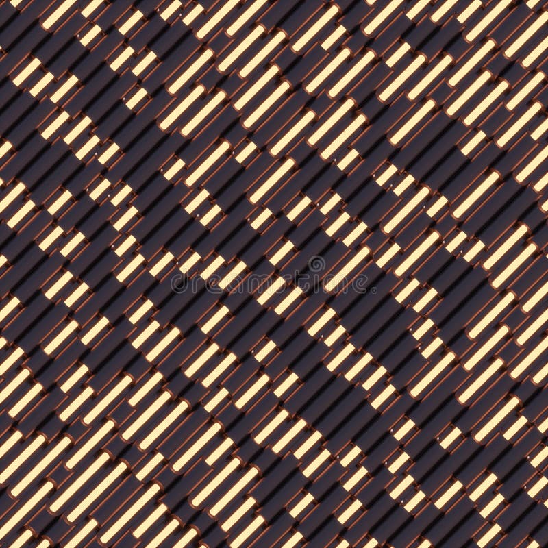 Dark abstract form with luminous cylinders inside. 3d rendering royalty free illustration