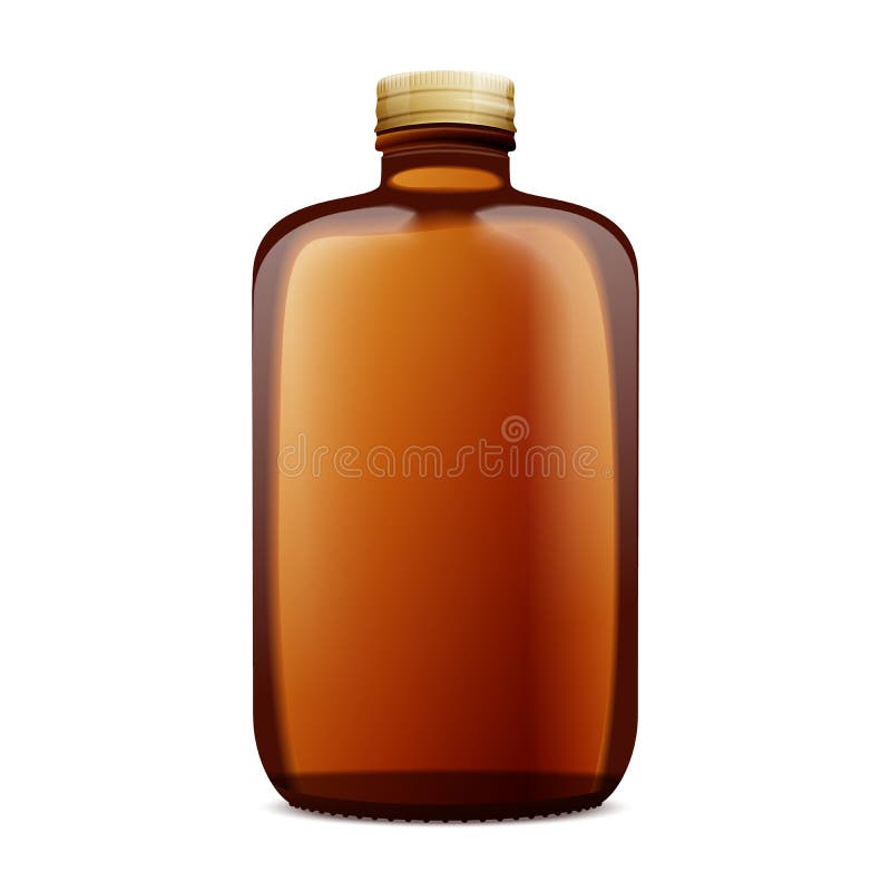 Download Dark Amber Glass Bottle Mockup Stock Vector Illustration Of Clean Isolated 122585229