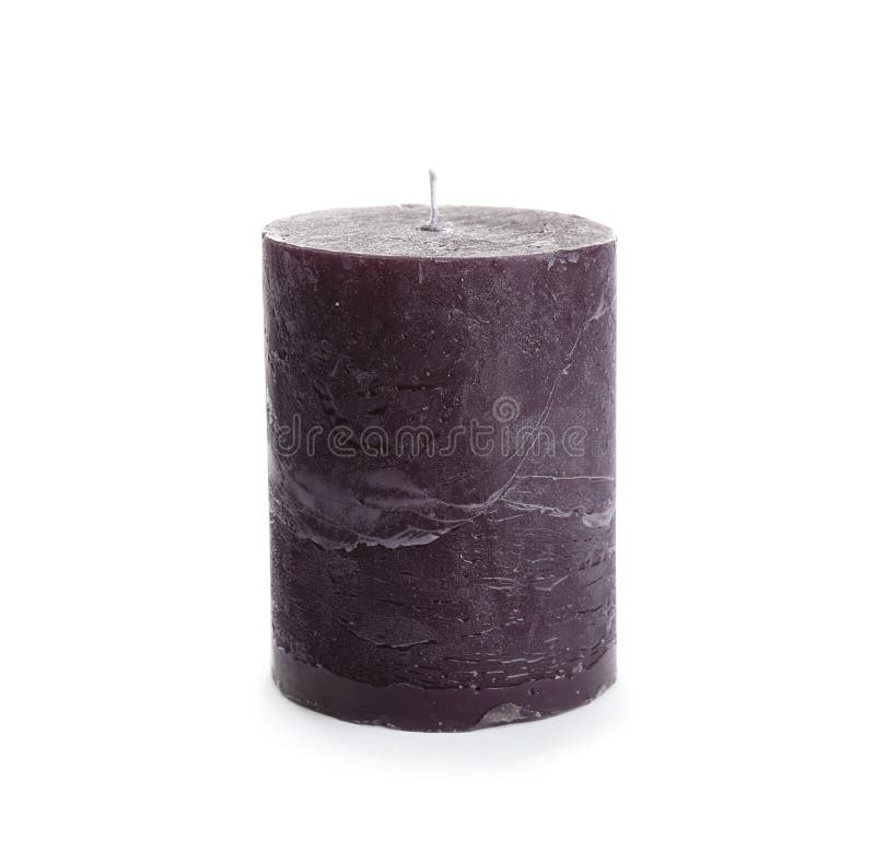 Dark Aromatic Decorative Candle on White Stock Photo Image of