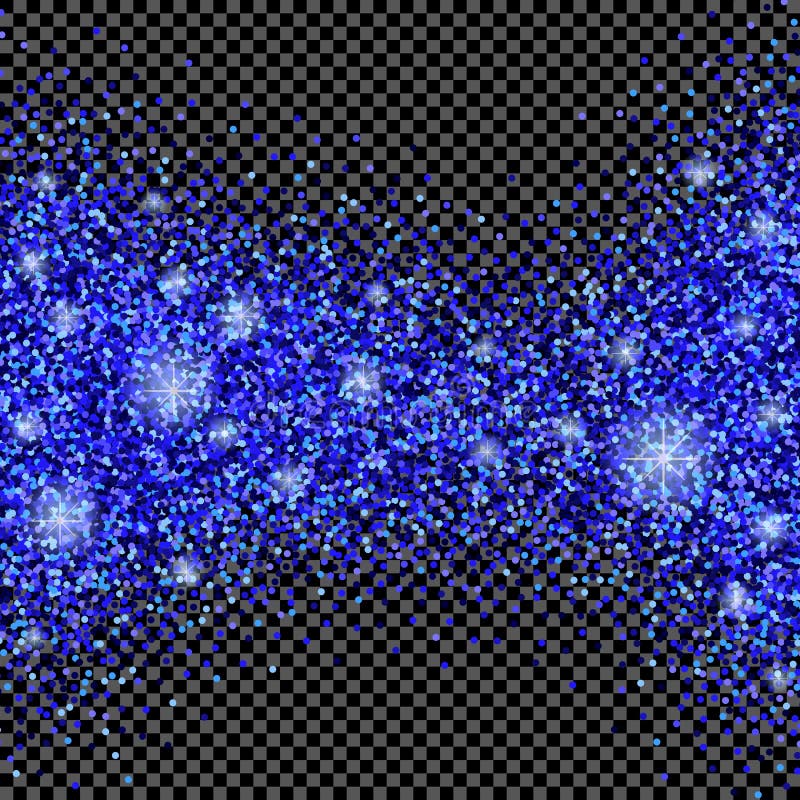 Dark Background with Blue Glitter Sparkles. Stock Vector Illustration