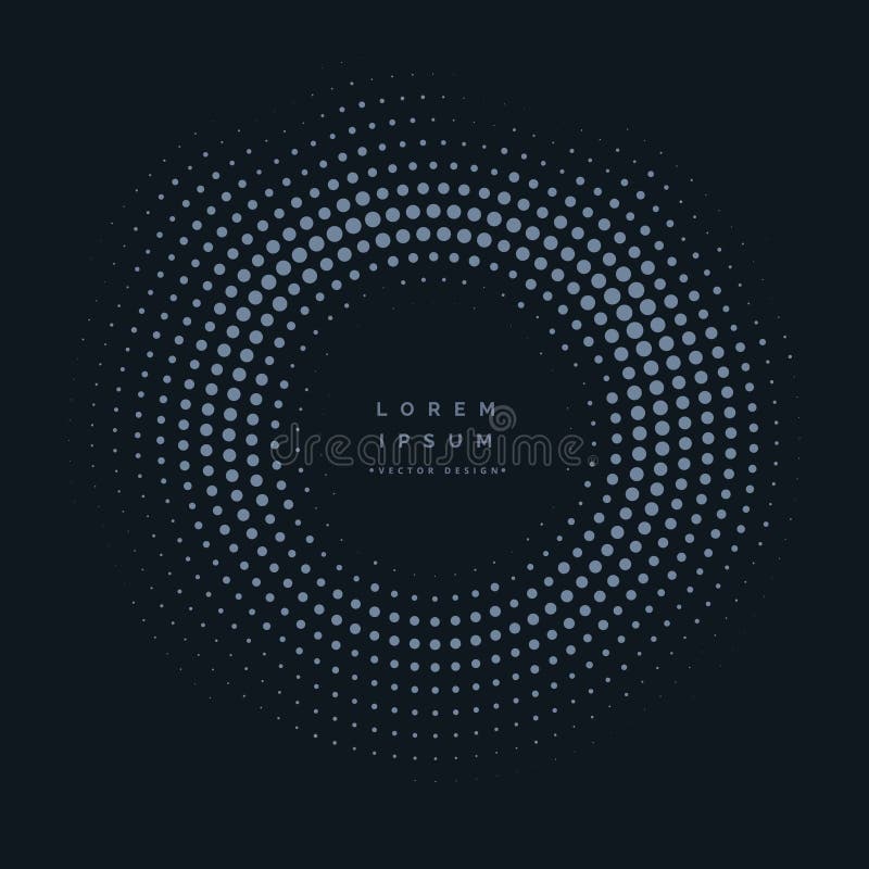 Dark background with circular halftone stock illustration