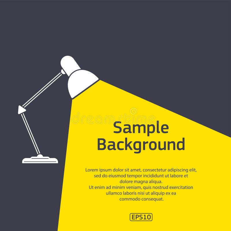 Table Light with Sample Text Stock Vector Illustration of light, bulb