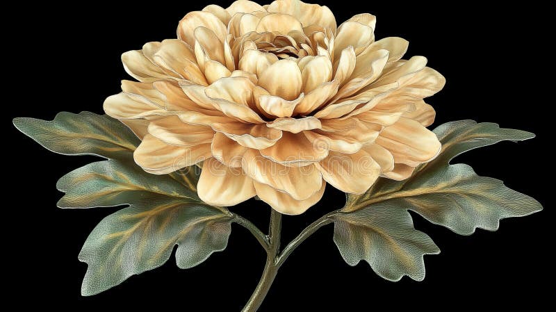 A dark background sets off a vibrant yellow flower with delicate petals in this close-up image, which emphasizes the stock image