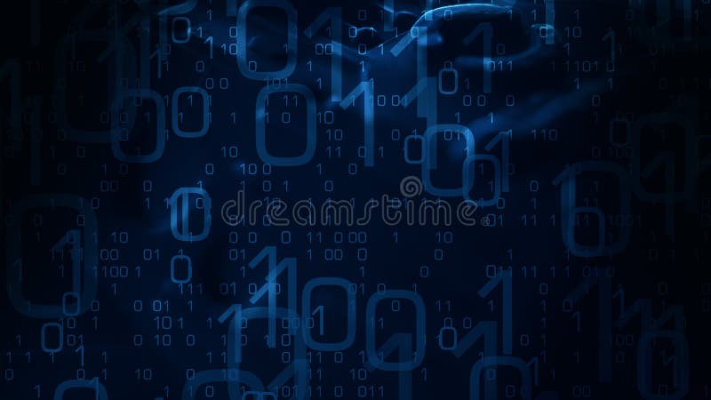Dark binary code tech background vector illustration