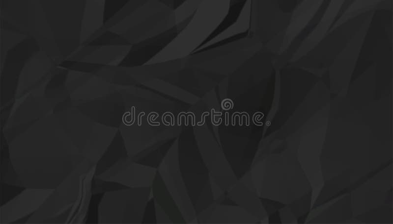 Dark Black Crumpled Paper Abstract Wallpaper with Blank Space Stock