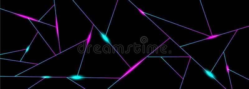 Dark black and Neon mosaic background. Modern dark abstract vector texture EPS 10