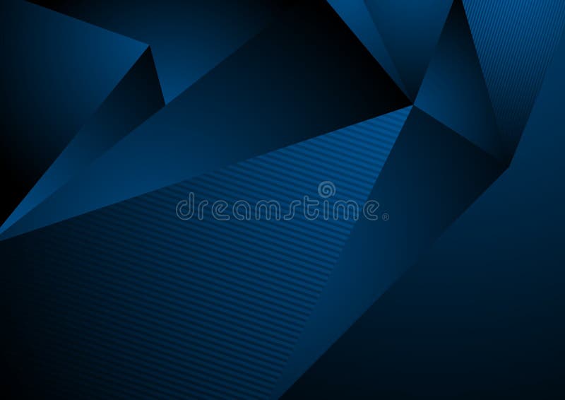 Dark blue abstract concept polygonal tech background stock illustration