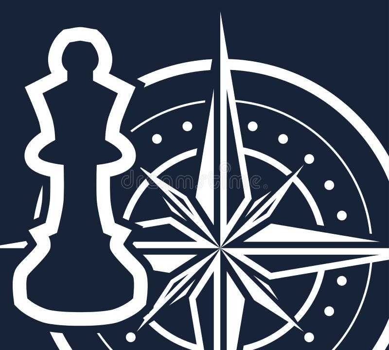 8 Directions of Chess Compass Logo. Stock Illustration - Illustration of  logo, clock: 147892892