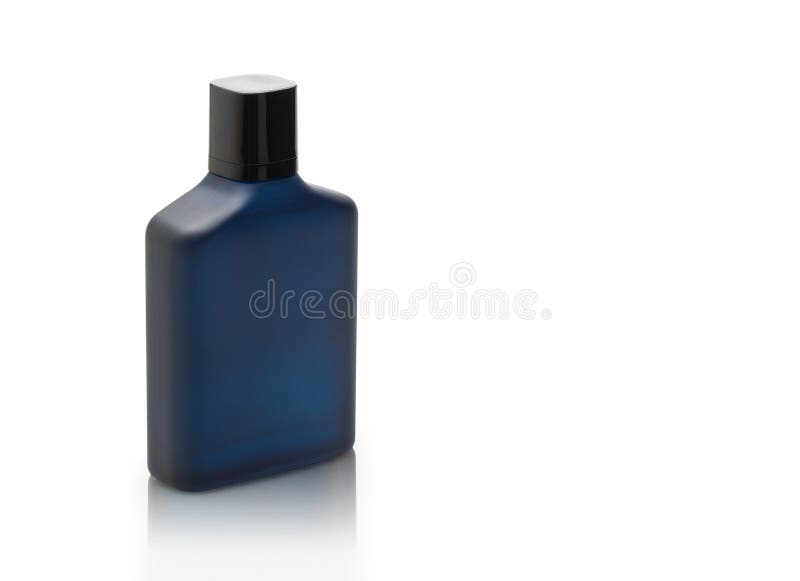 dark blue cologne bottle