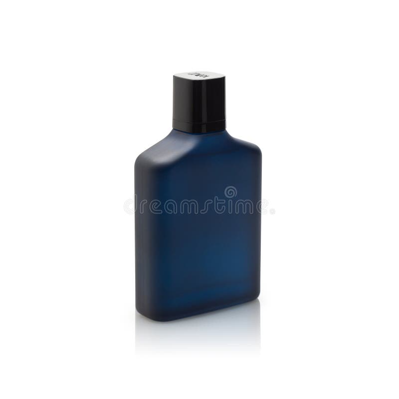 dark blue cologne bottle