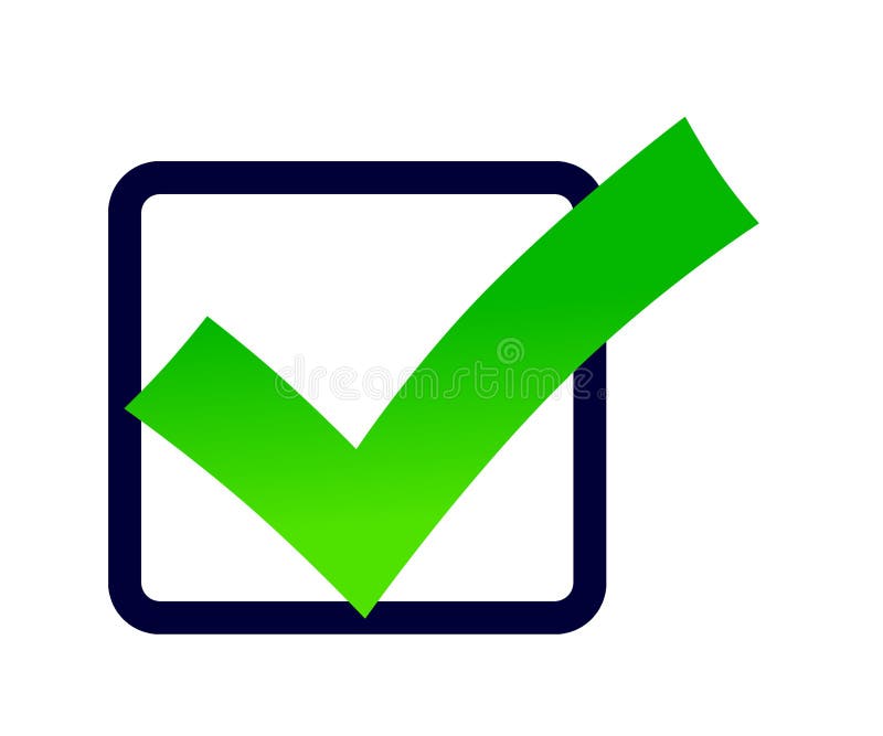 Green Check Mark Icon on a White Background. Stock Photo - Illustration of  positive, checkbox: 110075104