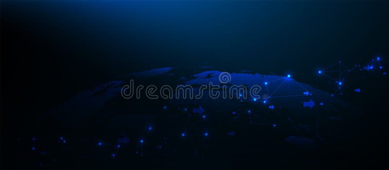 Futuristic Global Network Technology Background stock illustration