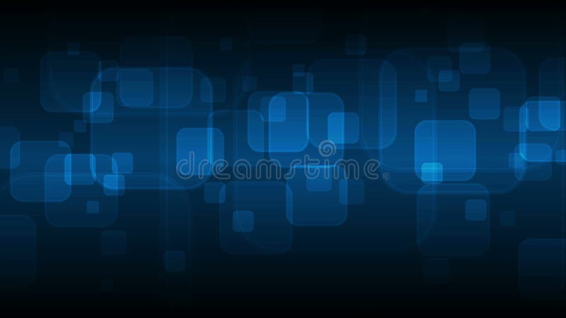 Dark blue geometric squares video animation clip vector illustration