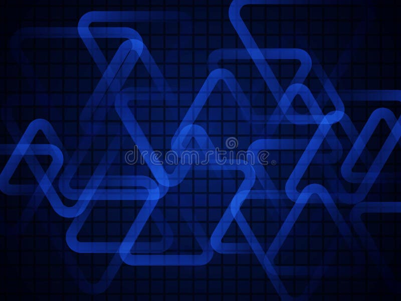 Dark blue glowing triangles. Abstract technology background. Geometric background vector illustration Dark blue glowing triangles. Abstract technology background. Geometric background vector illustration