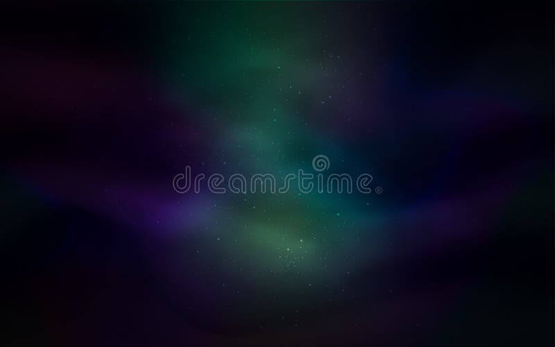 Dark Blue Green Vector Background With Galaxy Stars Stock Vector