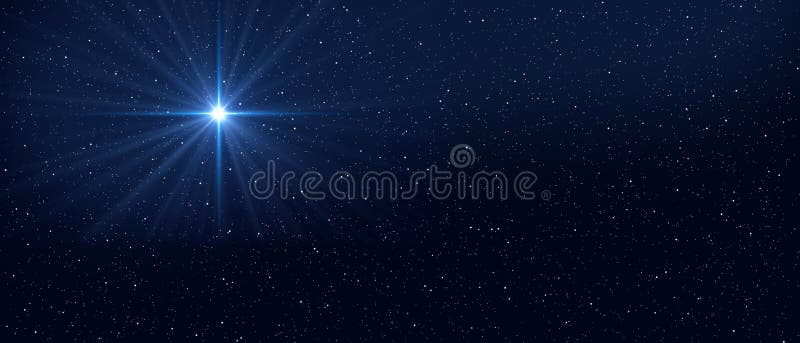Dark Blue Night Sky with Bright Star. Baner Format Stock Photo - Image of  galaxy, bright: 208320190