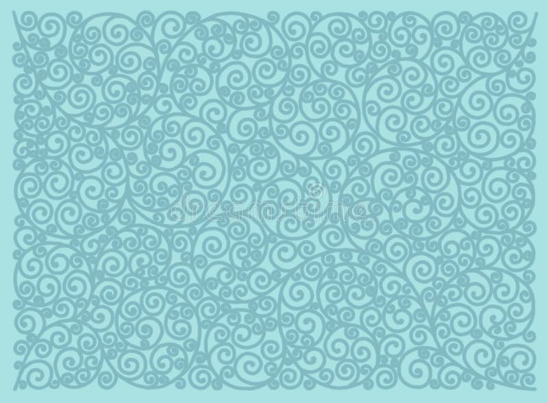 Dark blue ornament on light turquoise background. royalty free illustration