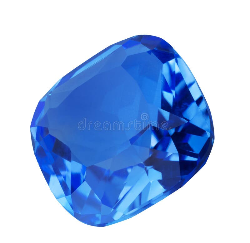 Dark Blue Sapphire Gem on White Stock Image Image of luxury, stone