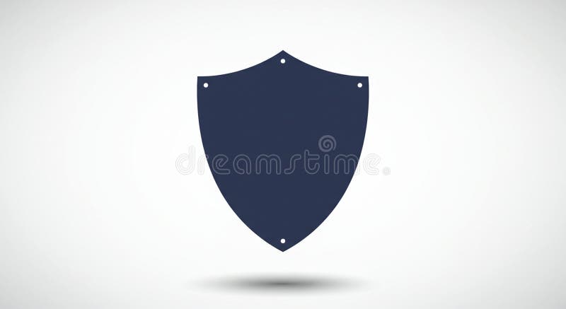 Dark blue shield icon displayed against a plain white background. The shield has a vector illustration