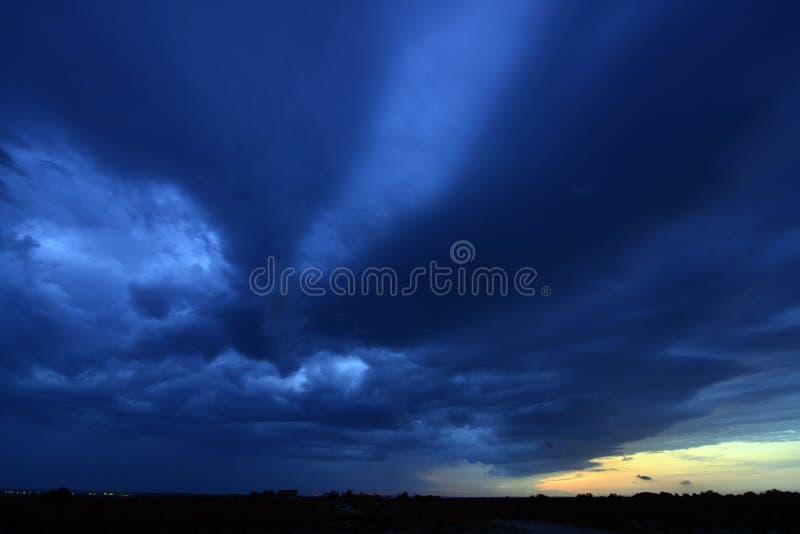 Dark Blue Storm Clouds at Sunset Stock Image Image of clouds, dark