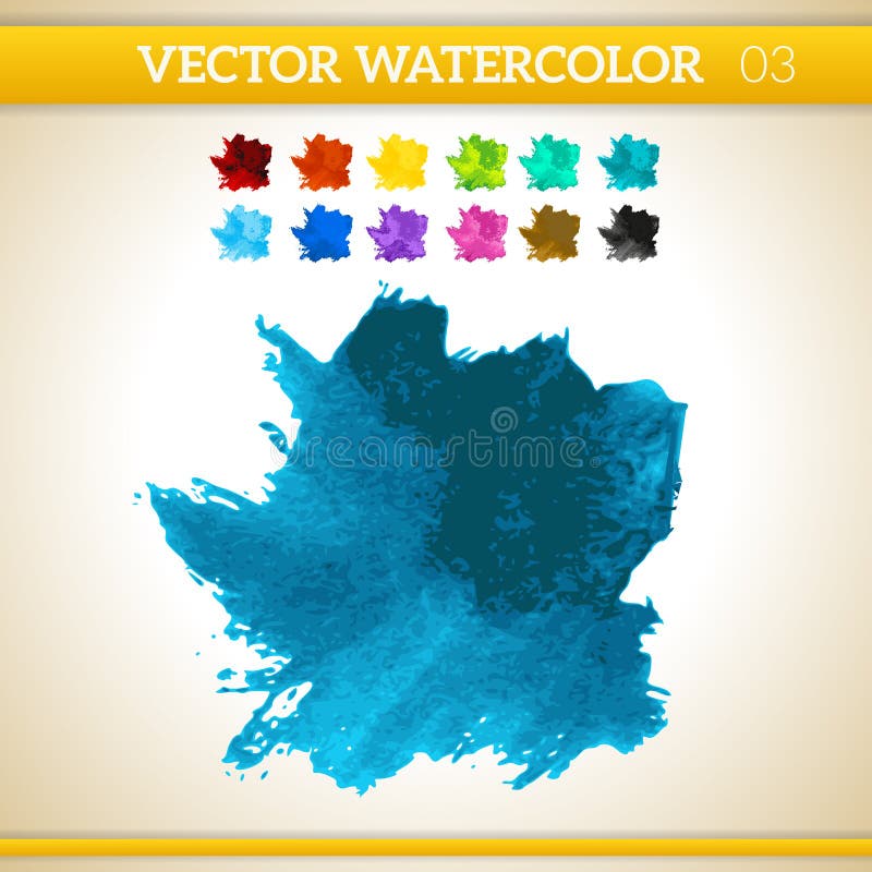 Dark Blue Vector Watercolor Artistic Splash Stock Vector - Illustration