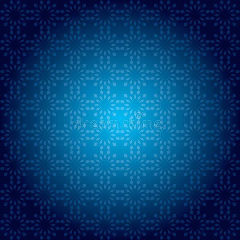 Dark Blue Vector Vintage Pattern with Radial Gradient Stock Vector