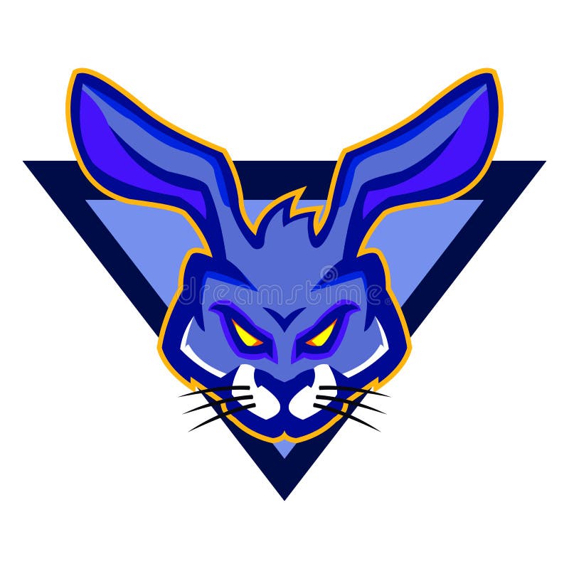 Dark bluish rabbit mascot logo