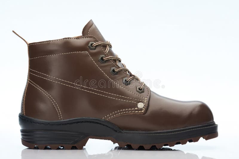 Dark brown leather boot stock photo. Image of clothing 142113928