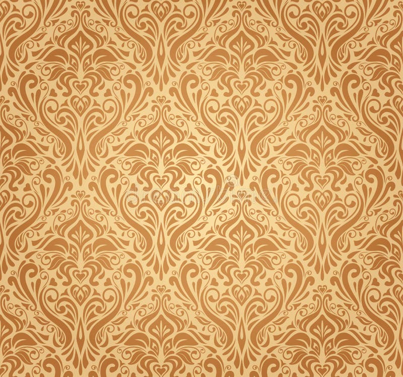 Dark Brown Vintage Wallpaper Design Stock Vector - Illustration of ...