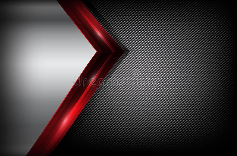 Dark carbon fiber and red overlap element abstract background vector illustration 002