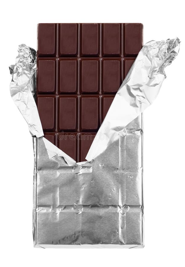 Dark chocolate bar isolated