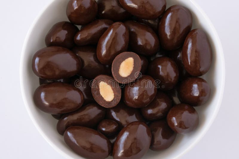Dark Chocolate Covered Almonds Candy Stock Image Image of chocolate