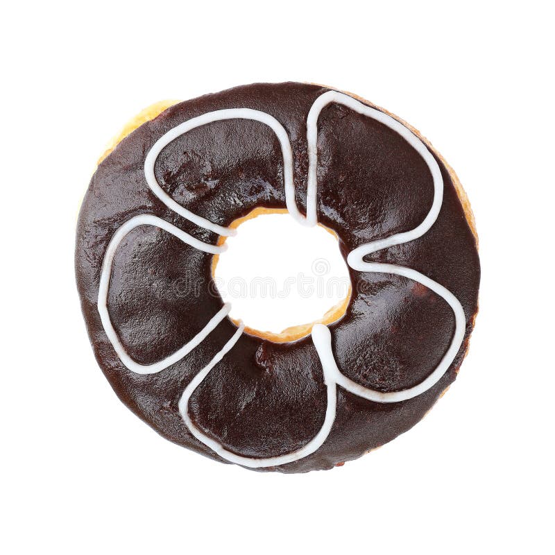 Dark Chocolate Donut Isolated on White Stock Image Image of almond
