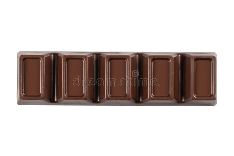 Dark chocolate isolated on a white background. Top view