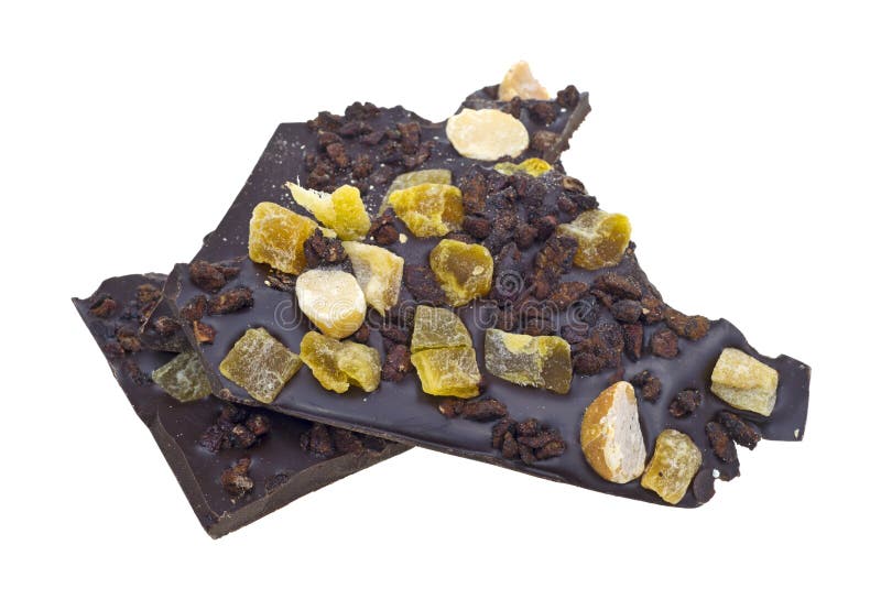 Dark chocolate with nuts and fruit