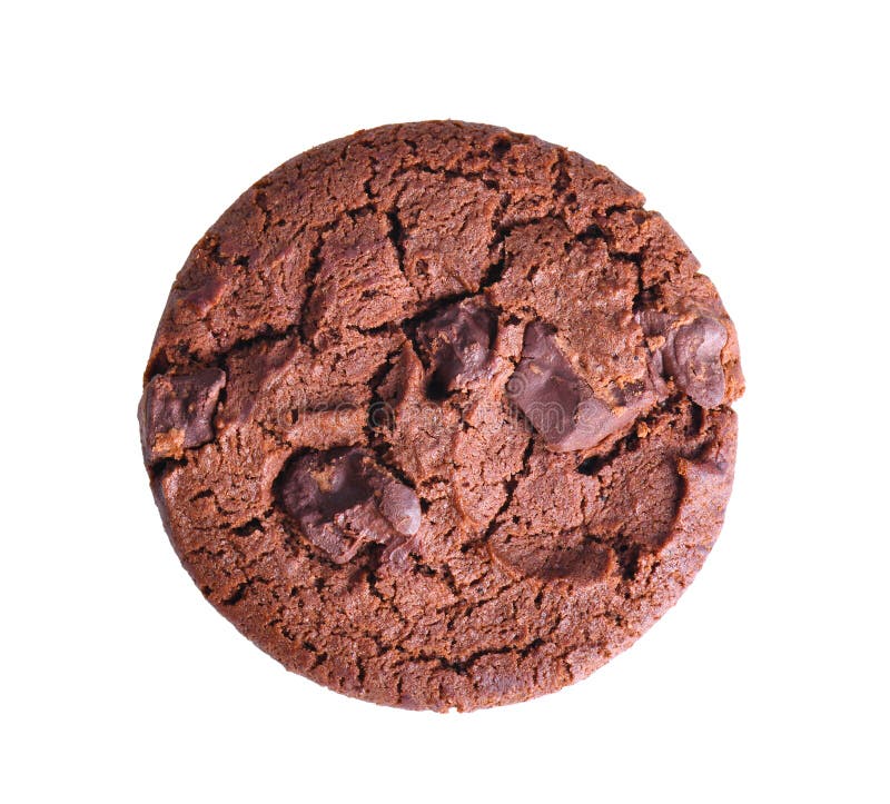 Dark chocolate soft cookies isolated on a white background