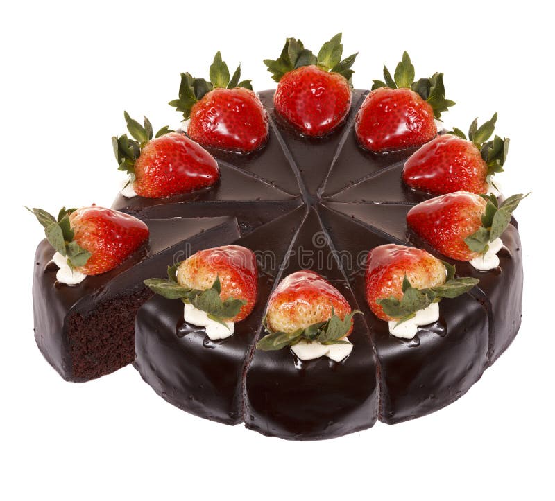 Dark chocolate strawberry cake