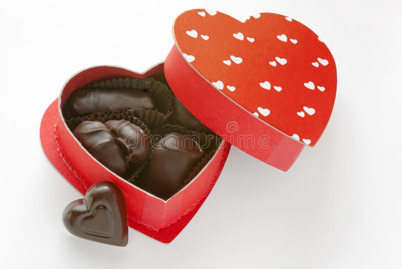 Dark Chocolates in Heart Box Stock Photo Image of piece, chocolate