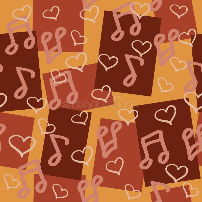 Dark chocolaty seamless pattern for music lovers