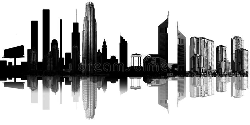 Dark city stock illustration
