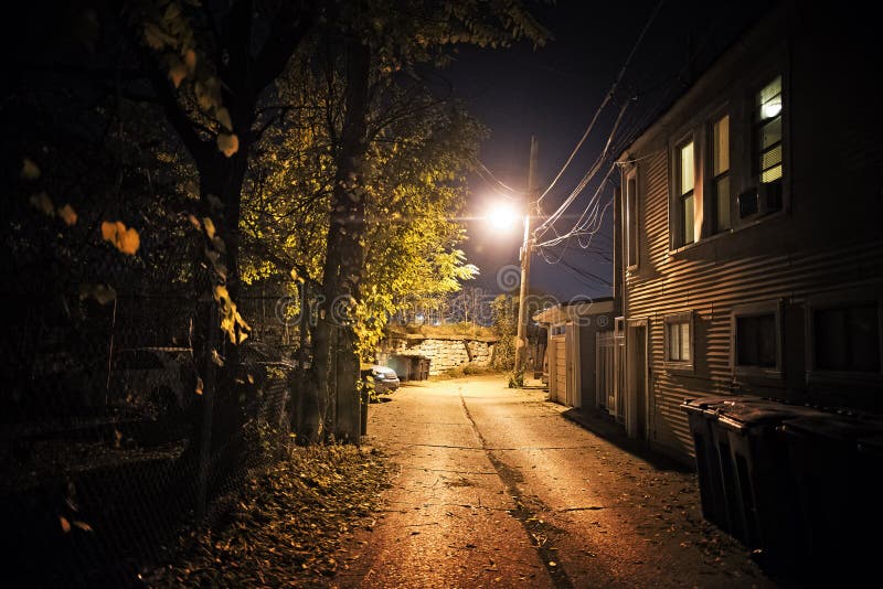 Dark City Alley at Night