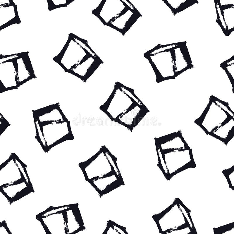 Dark Cubes Seamless Pattern Hand Drawing Style Stock Vector ...